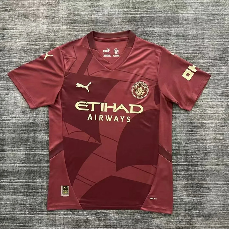 2024-2025 Manchester City 2nd Away Dark Red Thailand Soccer Jersey AAA-GB