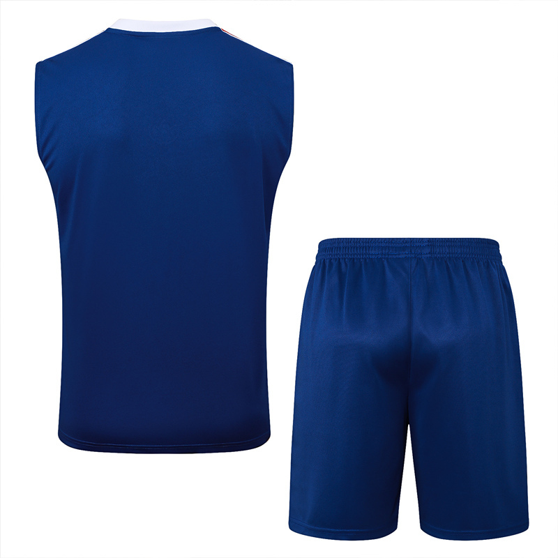 2025-2026 Arsenal Royal Blue Vest-Sleeve Thailand Soccer Tracksuit-815