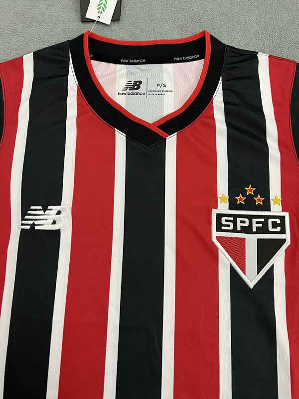 2024-2025 Sao Paulo Futebol Away Red&Black Thailand Women Soccer Jersey AAA-4506