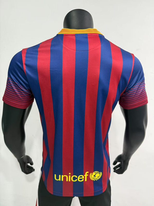Player Retro Version 2013-2014 Barcelona Home Red&Blue Thailand Soccer Jersey AAA-0871