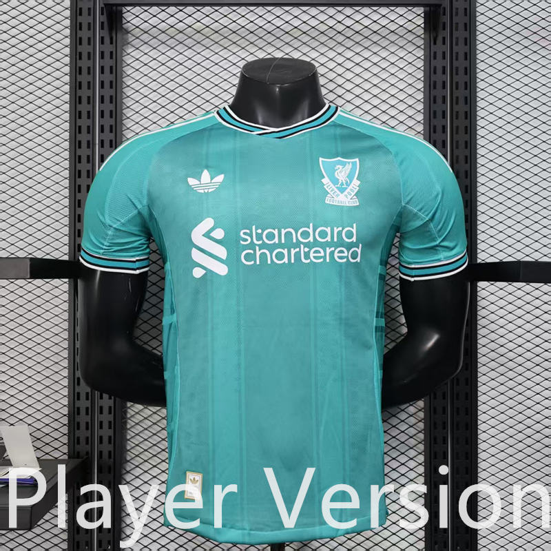 Player Version 2025-26 Liverpool 2nd Away Blue&Green Thailand Soccer Jersey AAA-888