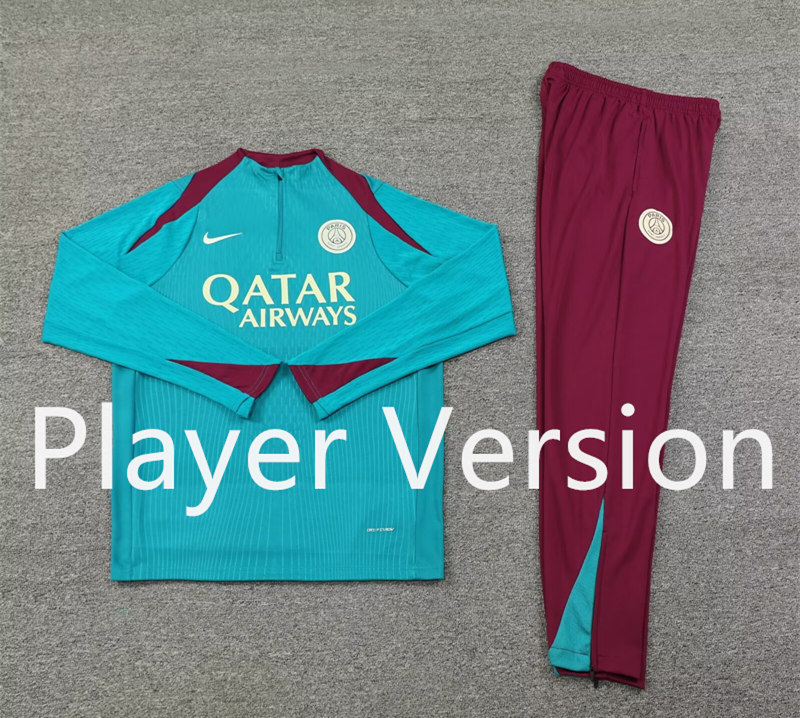 Player Version 2024-2025 Paris SG Green Thailand Soccer Tracksuit-4627