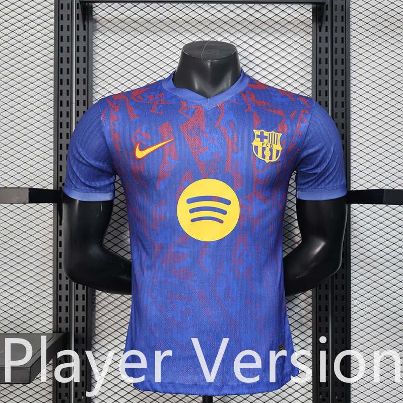 Player Version 2025-2026 Barcelona Blue Thailand Soccer Jersey AAA-888