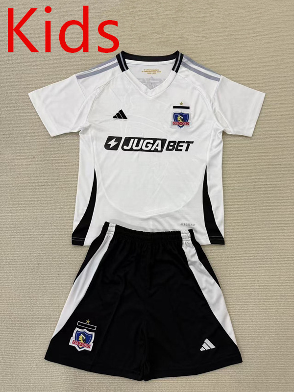 2025-26 CD Colo-Colo Home White kids Soccer Uniform-AY
