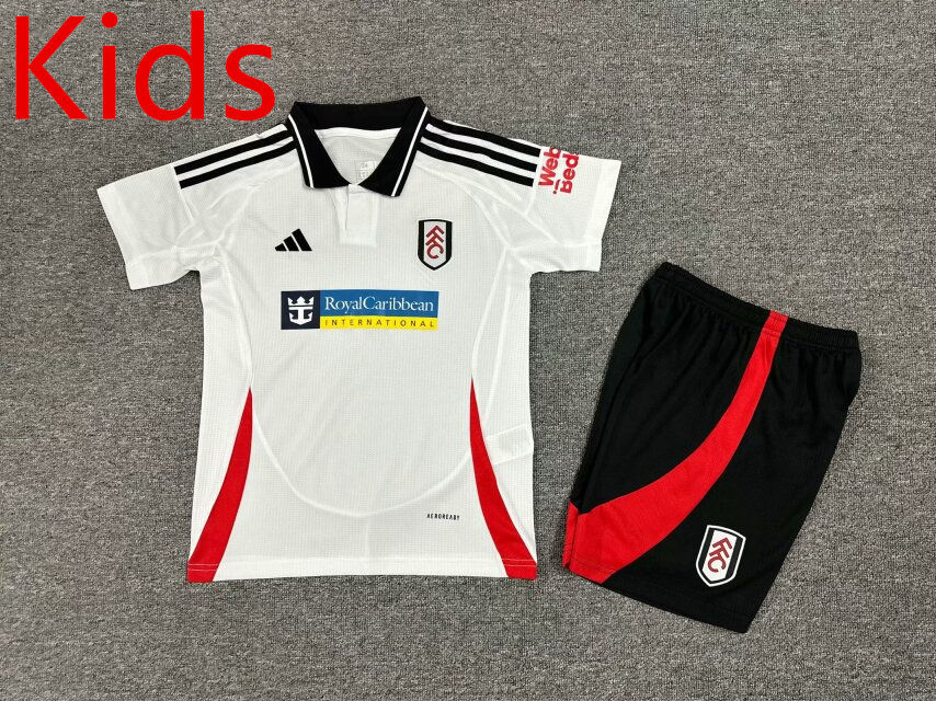 2024-2025 Fulham Home White Kids/Youth Soccer Uniform-7809