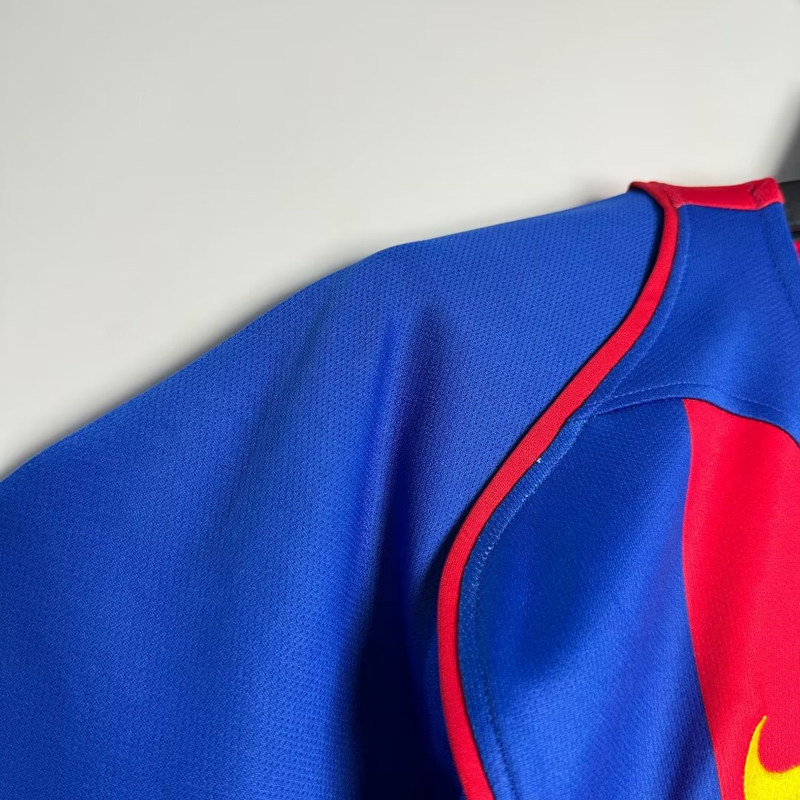 Retro Version 04-05 Barcelona Home Red&Blue Thailand Soccer Jersey AAA-811