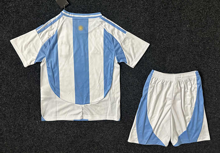 2024-2025 Argentina Home Blue and White Kids/Youth Soccer Uniform-GB