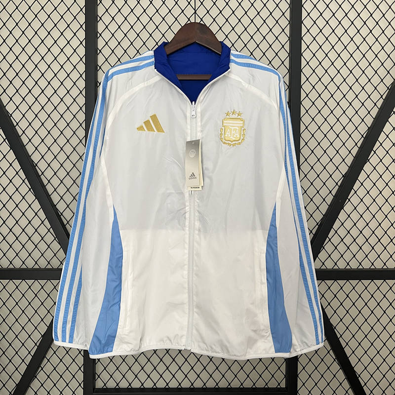 (S-3XL)2024-2025 Argentina Blue&White Double-Sided Wear Thailand Trench Coats-0255