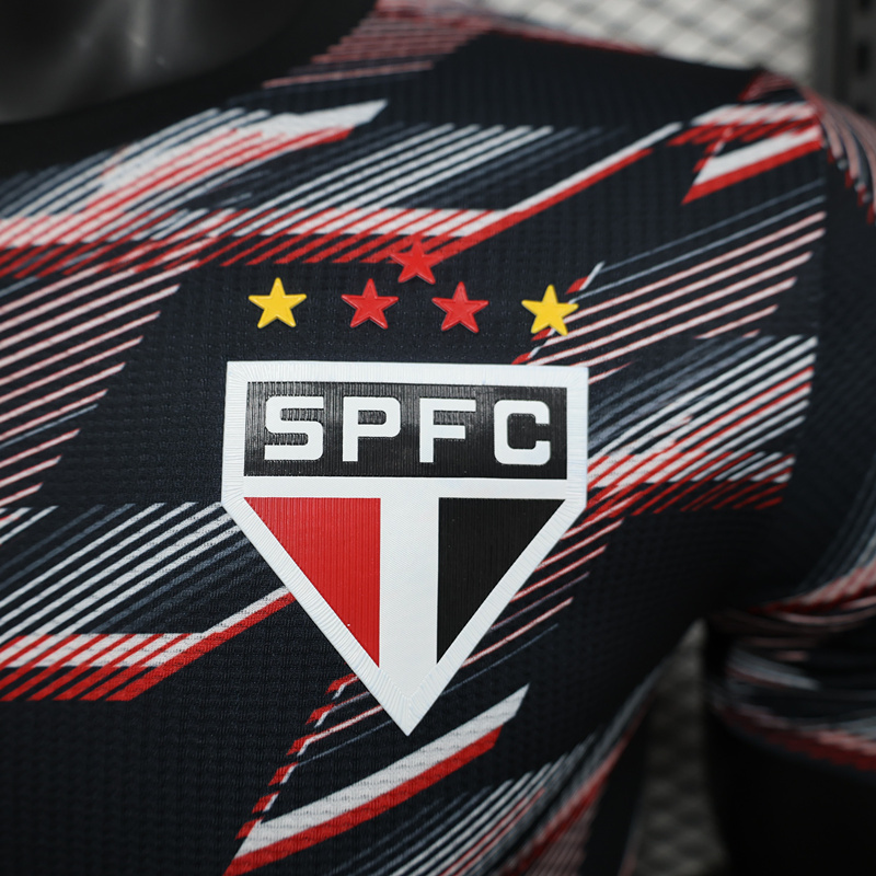 Player Version 2024-2025 Sao Paulo Futebol Clube Black Thailand Training Soccer Jersey AAA-888