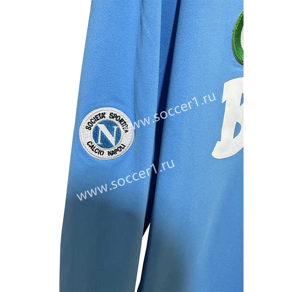 Retro Version 87-88 Napoli Home Blue LS Thailand Soccer Jersey AAA-7505