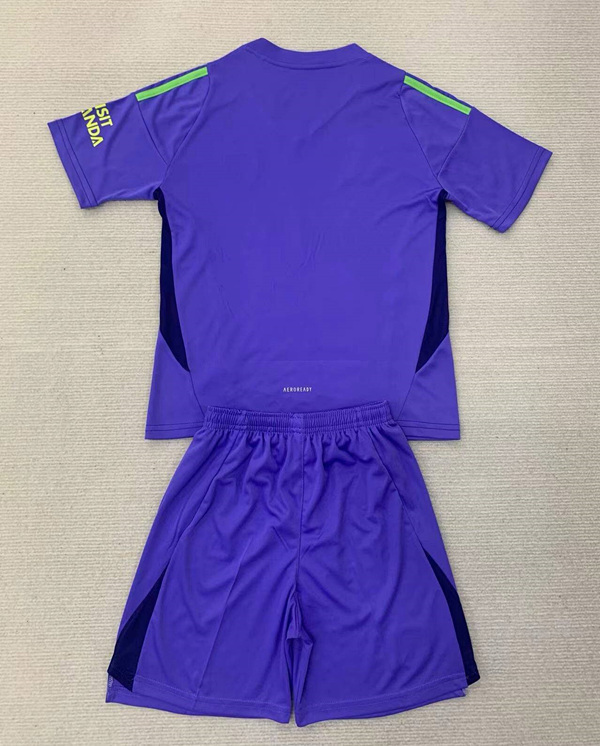 2024-2025 Arsenal Goalkeeper Purple Kids/Youth Soccer Uniform-AY