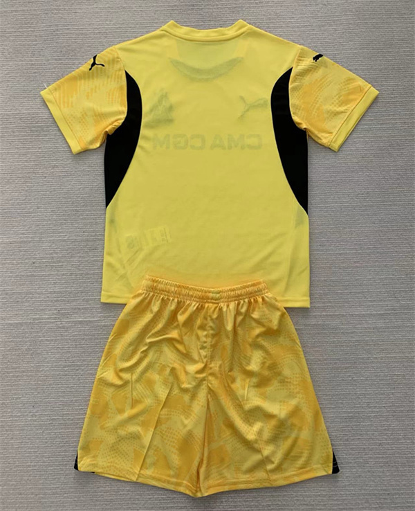 2024-2025 Olympique de Marseille Goalkeeper Yellow Kid/Youth Soccer Uniform-AY