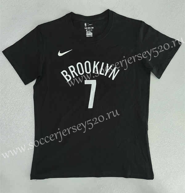 Brooklyn Nets Black #7 NBA Cotton T-shirt-LH
