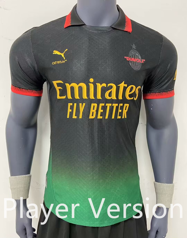 Player Version 2025-2026 AC Milan Black Thailand Soccer Jersey AAA-2483