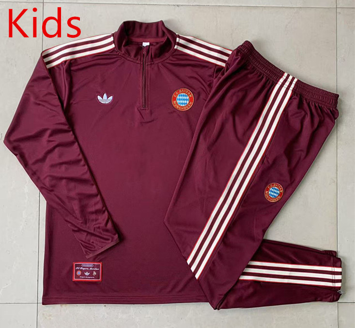2025-26 Bayern München Red Kids/Youth Soccer Tracksuit-815