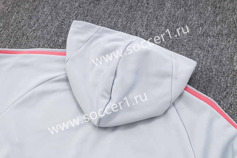 2023-2024 Arsenal Upper Light Gray Thailand Soccer Jacket Uniform With Hat-815