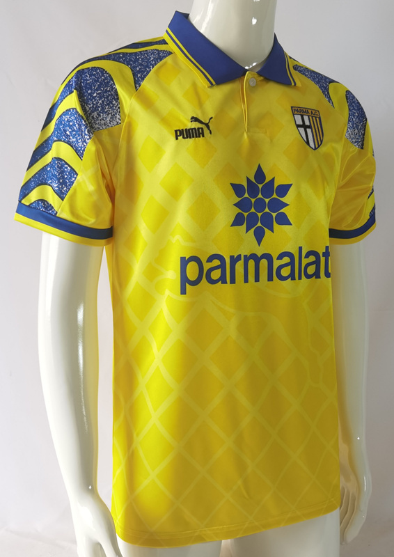 Retro Version 95-97 Parma Calcio Away Yellow Thailand Soccer Jersey AAA-503