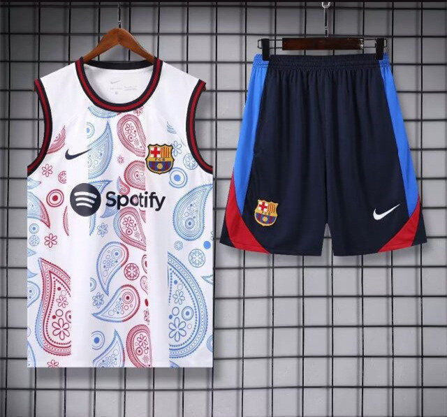 2024-2025 Barcelona White Thailand Soccer Vest Uniform-418