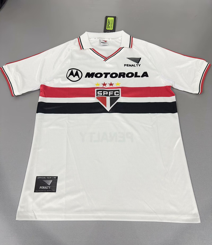 Retro Version 2000 Sao Paulo Futebol Clube Home White Thailand Soccer Jersey AAA-811