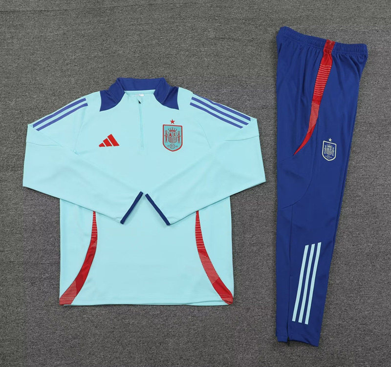 2024-2025 Spain Light Blue Thailand Soccer Tracksuit-4627