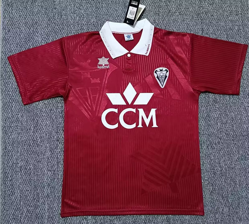 Retro version 1994-1995 Albacete Balompié Away Red Thailand Soccer Jersey AAA-0141