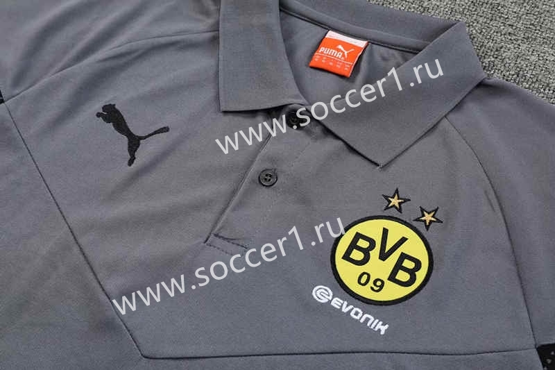 2023-2024 Borussia Dortmund Light Gray Thailand Polo Uniform-4627