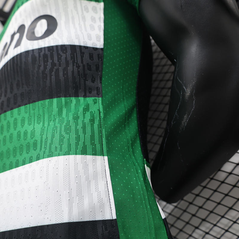 Player Version 2024-2025 Sporting Clube de Portugal Home Black&White and Green Thailand Soccer Jersey AAA-888