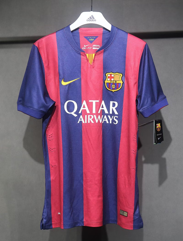 Player Version 14-15 Retro Version Barcelona Home Red&Blue Thailand Soccer Jersey AAA-518