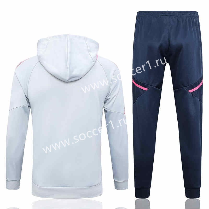 2023-2024 Arsenal Upper Light Gray Thailand Soccer Jacket Uniform With Hat-815