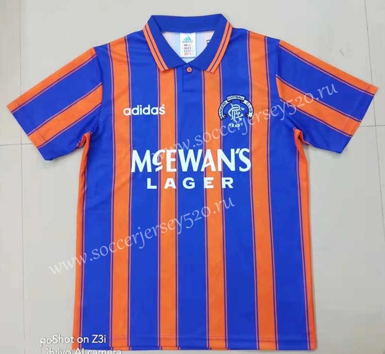 Retro Version 93-94 Rangers Football Club Red&Blue Thailand Soccer Jersey AAA-HR