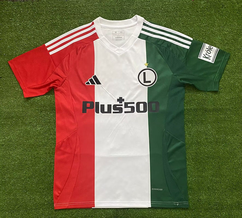 2024-2025 Legia Warszawa 3rd Away Red&White&Green Thailand Soccer Jersey AAA-416