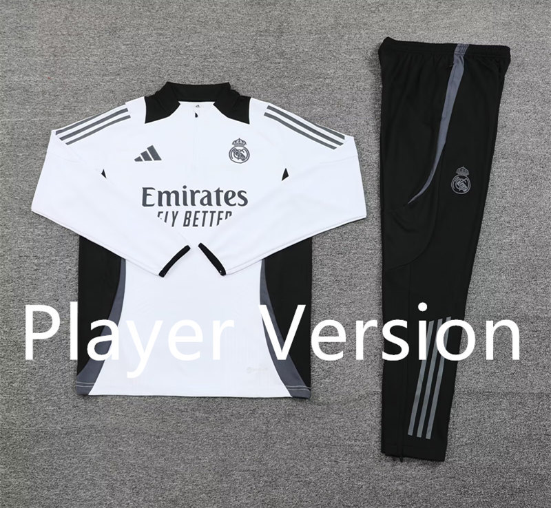 Player Version 2024-2025 Real Madrid White Thailand Soccer Tracksuit-4627