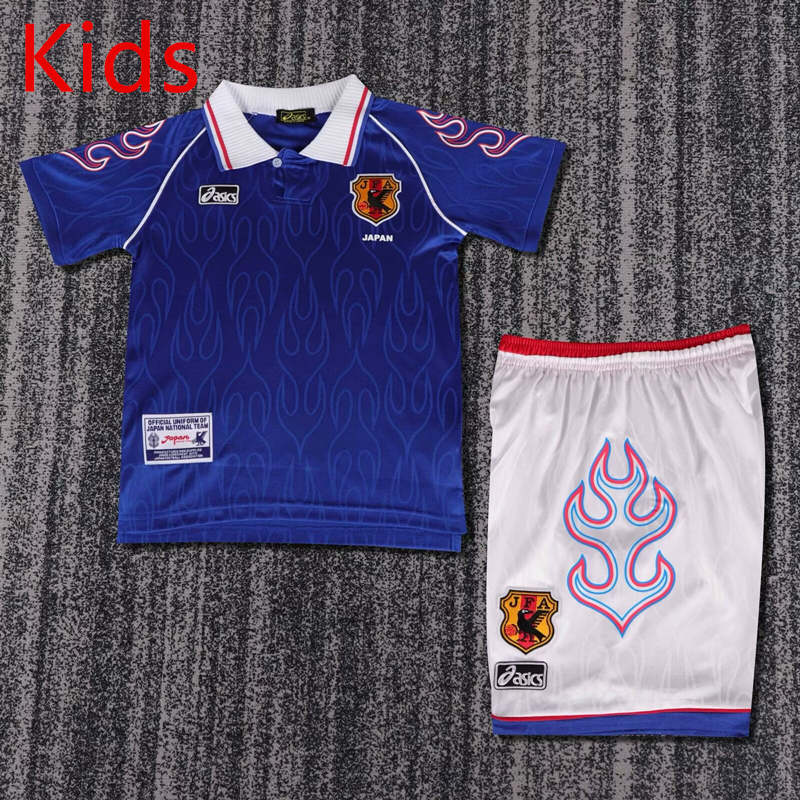 Retro Version 1998 Japan Home Blue Kid/Youth Soccer Uniform-6748