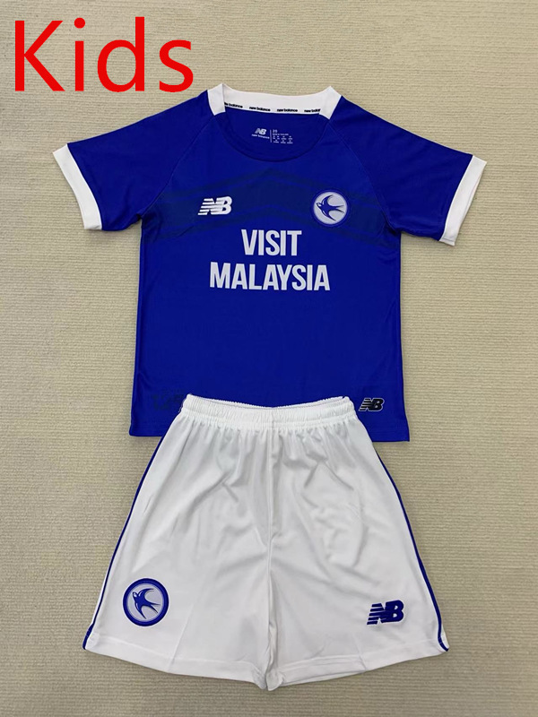 2024-2025 Cardiff City Home Blue Kids/Youth Soccer Uniform-AY