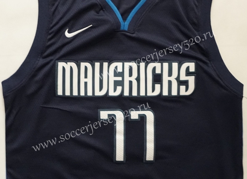 Dallas Mavericks Dark Blue Print #77 NBA Jersey