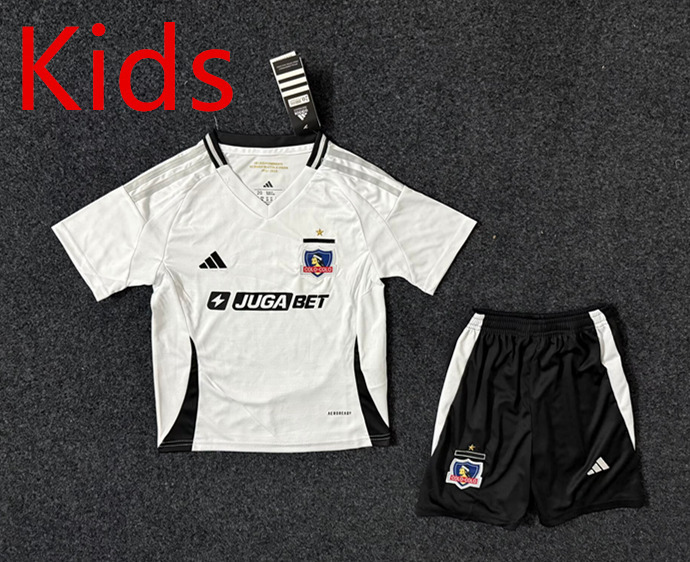 2025-2026 Colo-Colo Home White Kid/Youth Soccer Uniform-GB