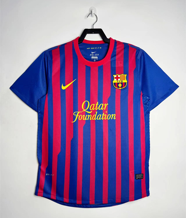 Retro Version 11-12 Barcelona Home Red&Blue Thailand Soccer Jersey AAA-811