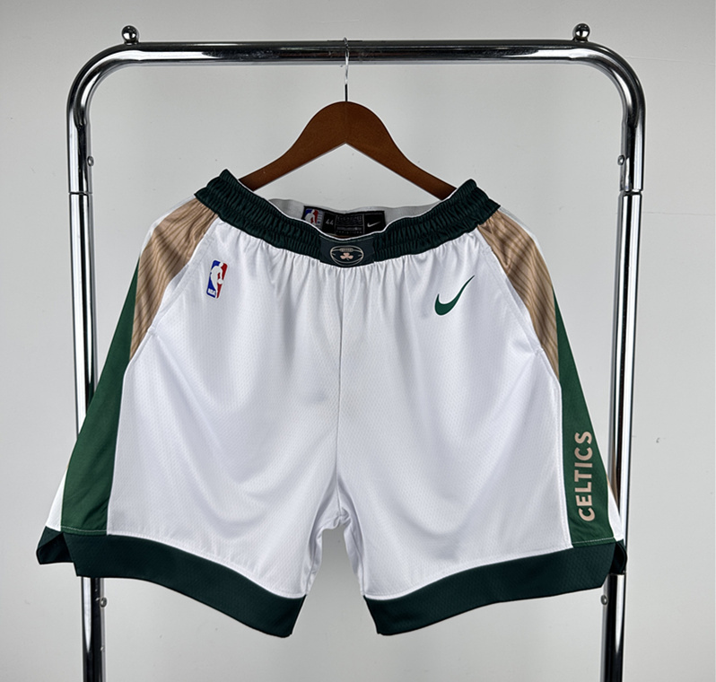 2024 City Edition Boston Celtics White NBA Shorts-311