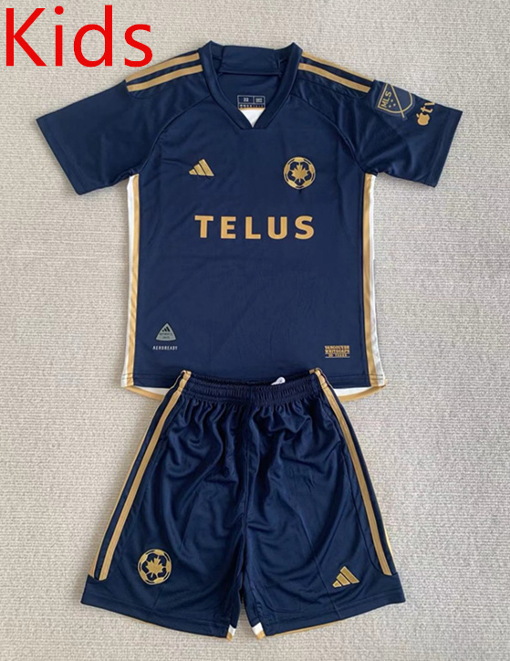 2024-2025 Vancouver Whitecaps Away Royal Blue Kids/Youth Soccer Uniform-AY