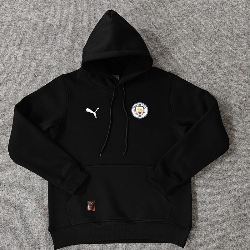 2024-2025 Manchester City Black Thailand Soccer Tracksuit With Hat-LH