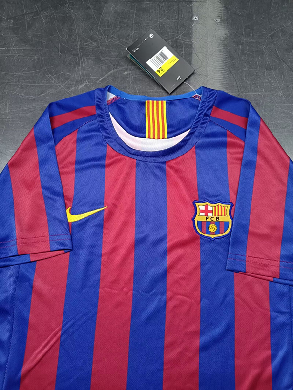Retro Version 05-06 Barcelona Home Red&Blue Kid/Youth Soccer Uniform-8679