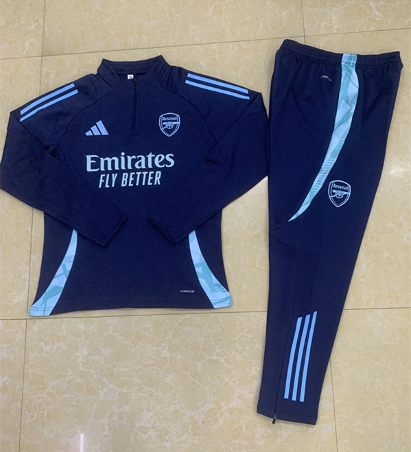 2024-2025 Arsenal Royal Blue Thailand Soccer Tracksuit-411