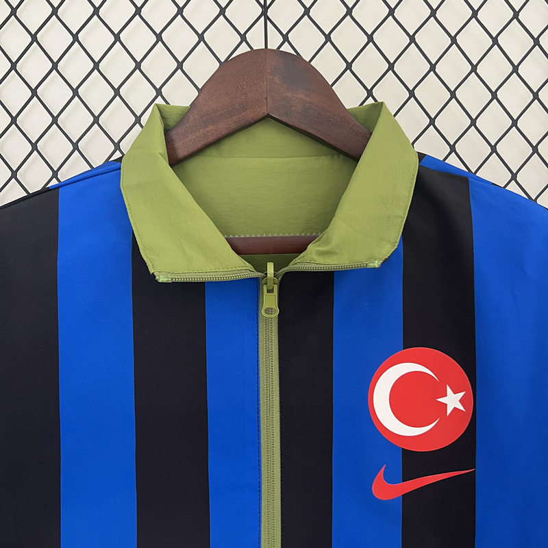 (S-3XL) 2024-2025 Turkey Blue&Black&Green Double-Sided Wear Thailand Trench Coats-0255