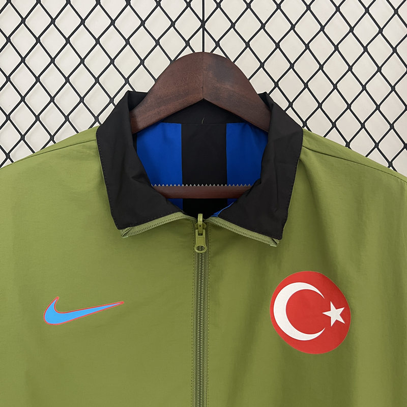 (S-3XL) 2024-2025 Turkey Blue&Black&Green Double-Sided Wear Thailand Trench Coats-0255