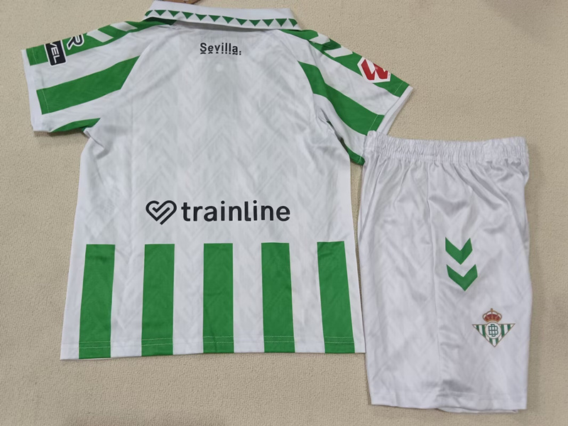 2024-2025 Real Betis Home White&Green Kid/Youth Soccer Unifrom-507