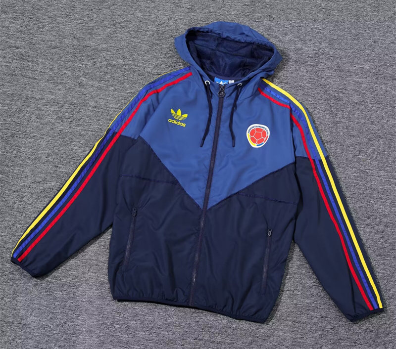 2024-2025 Colombia Blue Thailand Trench Coats With Hat-0255