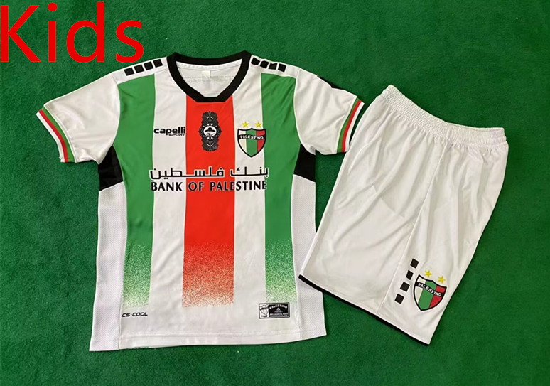 2024-2025 Special Version Palestine White&Green Kid/Youth Soccer Uniform