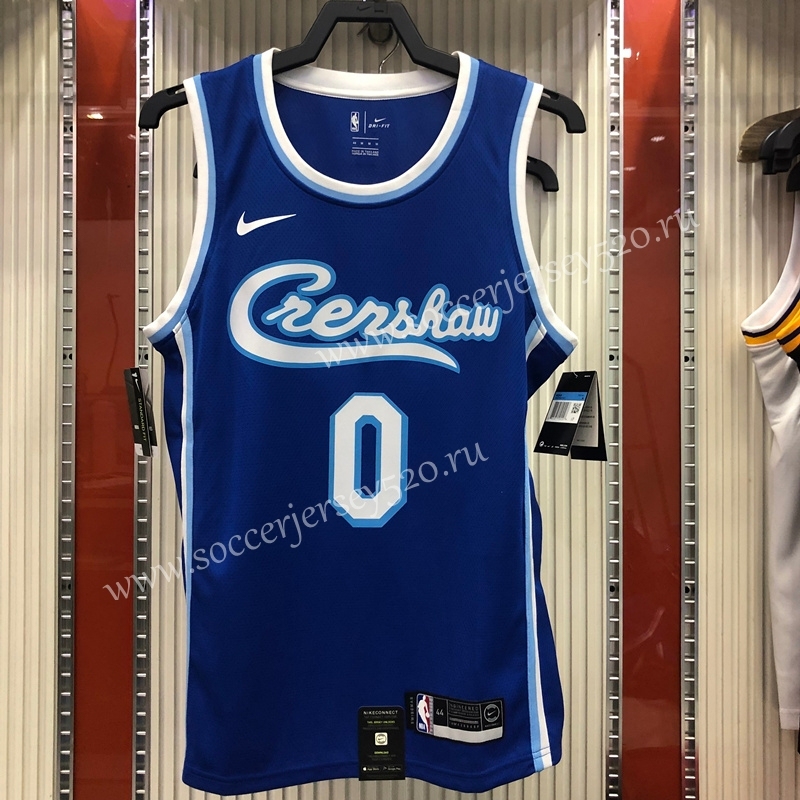 Signed Jointly Version Los Angeles Lakers Blue #0 NBA Jersey-311