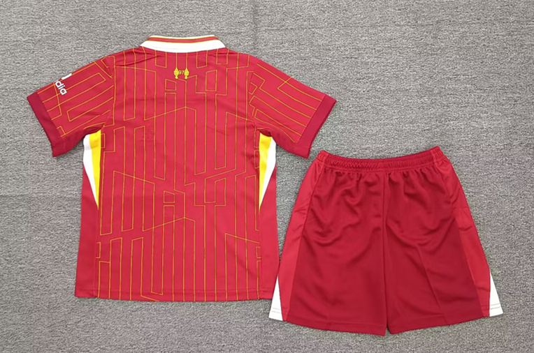 Correct Version 2024-2025 Liverpool Home Red Kids/Youth Soccer Uniform-2353