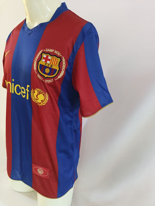 Retro Version 07-08 Barcelona Home Red&Blue Thailand Soccer Jersey AAA-503
